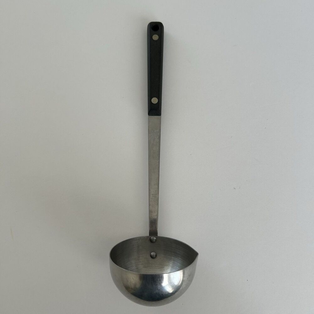 Flint Arrowhead Stainless Vanadium Ladle Black Riveted Handle Made in USA